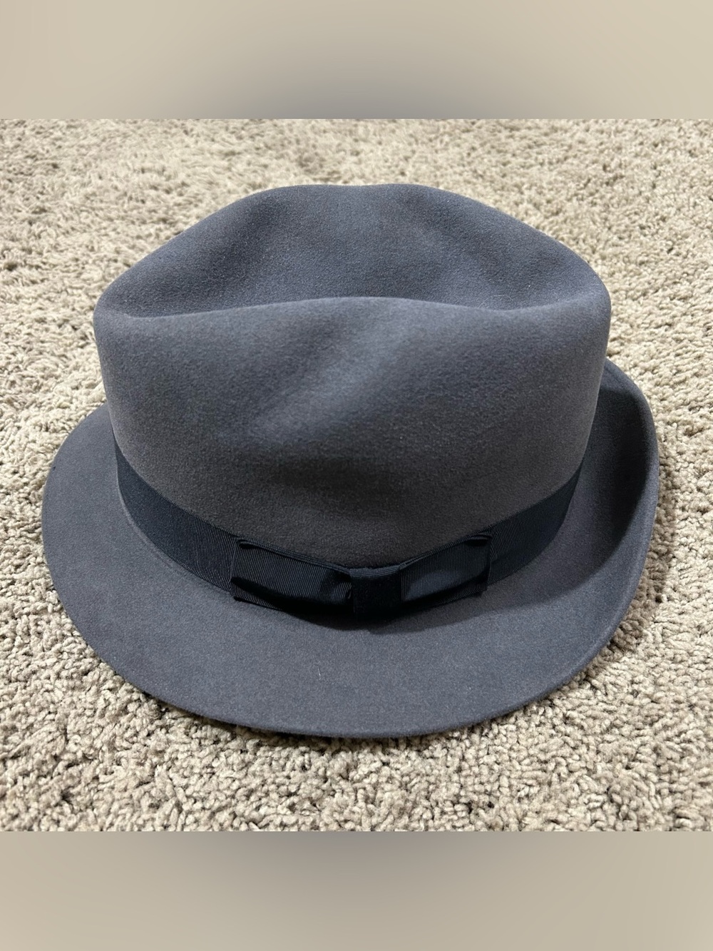Vintage Scala Collection Gray FurFelt Homburg Fedora 7 3/4 62 Godfather US Made